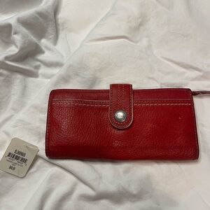 NWT:  Fossil Cherry Red Leather Wallet